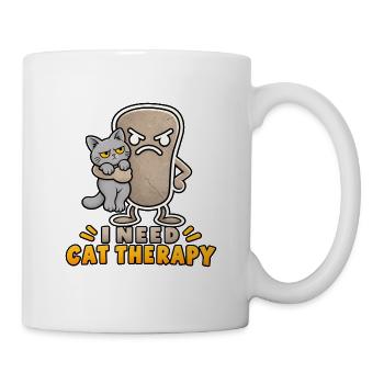 Pebbly – Katzentherapie – Kleiner Pebble und eine Katze - Tasse - Weiß - Rechts