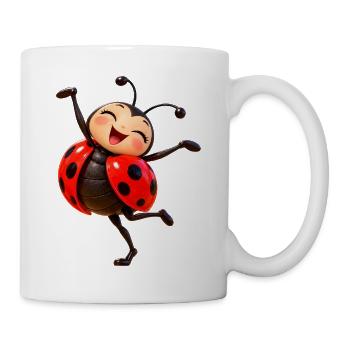Fröhliche tanzende Marienkäfer - Tasse - Weiß - Rechts