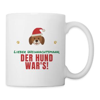 Lieber Weihnachtsmann, der Hund war's! - Tasse - Weiß - Rechts