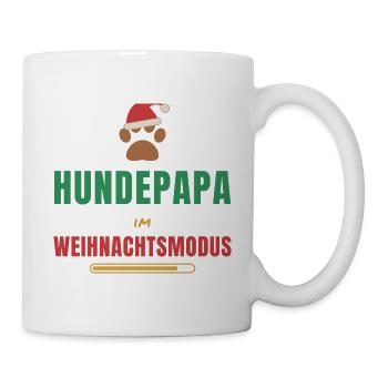 Hundepapa im Weihnachtsmodus – Hund - Tasse - Weiß - Rechts