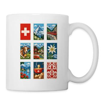 Schweiz Briefmarken - Tasse - Weiß - Rechts