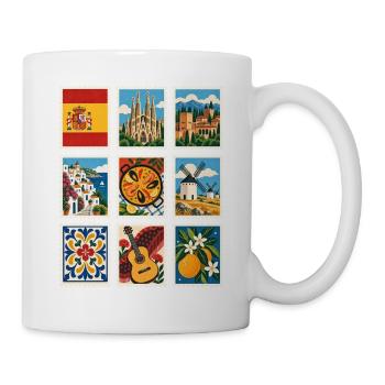 Spanien Briefmarken - Tasse - Weiß - Rechts