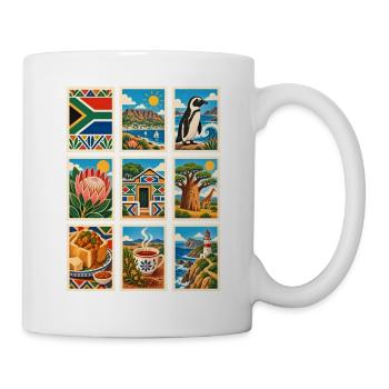 Südafrika Briefmarken - Tasse - Weiß - Rechts