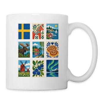 Schweden Briefmarken - Tasse - Weiß - Rechts