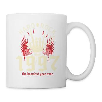 1997 30 Jahre alter Jubiläums-Vintage Rocker - Tasse - Weiß - Rechts