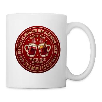 Winter Stammtisch Abzeichen Glühwein Crew - Tasse - Weiß - Rechts