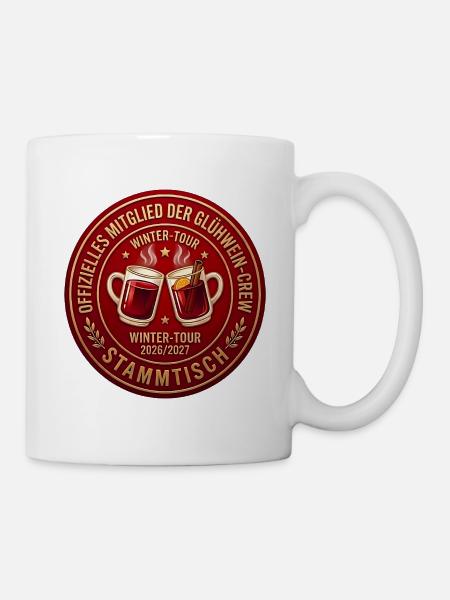 Winter Stammtisch Abzeichen Glühwein Crew - Tasse - Weiß