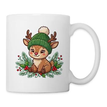 Gemütlicher Winterhirsch-Plush - Tasse - Weiß - Rechts