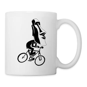Osterinsel-Fahrradtour (Schwarz) - Tasse - Weiß - Rechts