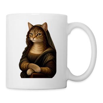 Mona Lisa als Katze - Tasse - Weiß - Rechts