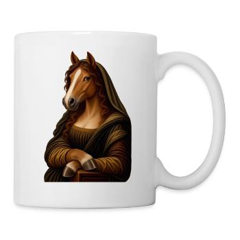 Mona Lisa als Pferd - Tasse - Weiß - Rechts