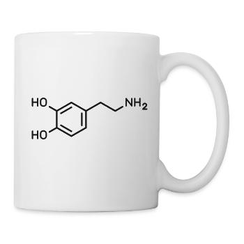 Symbol der chemischen Struktur der Dopaminmolekül - Tasse - Weiß - Rechts