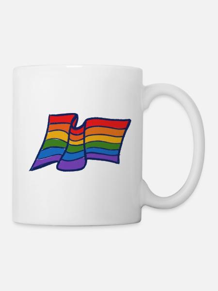 Stolz Regenbogenwelle - Tasse - Weiß