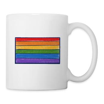 Regenbogenstreifen-Burst - Tasse - Weiß - Rechts
