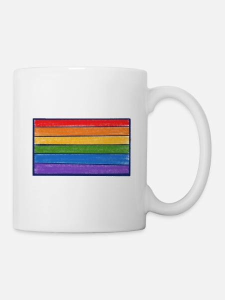 Regenbogenstreifen-Burst - Tasse - Weiß
