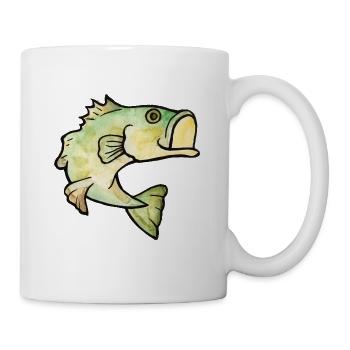 Aquarell Fischspritzer - Tasse - Weiß - Rechts