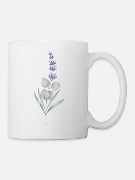 Lavendel- und Eukalyptus-Botanische Kunst - Tasse - Weiß