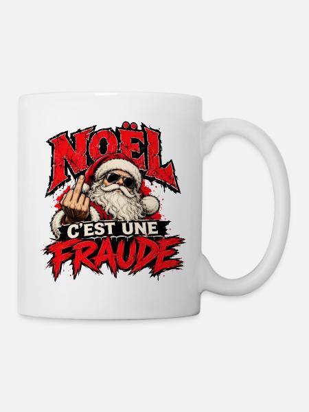 Rebellisches Weihnachten: Wütender Santa - Tasse - Weiß