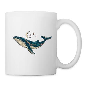Buckelwal Mond und Sterne - Tasse - Weiß - Rechts