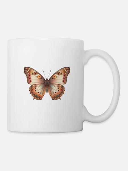 Brauner ätherischer Schmetterling - Tasse - Weiß
