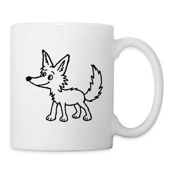 Kindliche Wolf-Kritzelei - Tasse - Weiß - Rechts