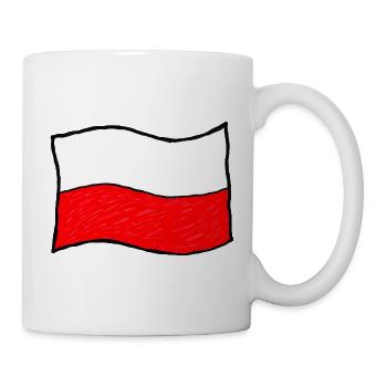 Handgezeichnete polnische Flagge - Tasse - Weiß - Rechts