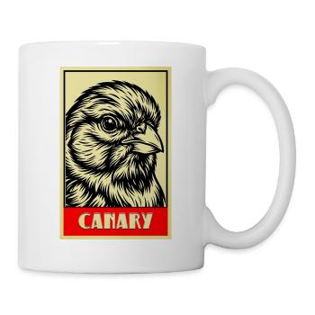 Kanarienvogel Canary Vintage Vogel Poster - Tasse - Weiß - Rechts