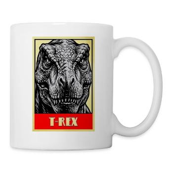 T-Rex Dinosaurier Retro Tyrannosaurus Rex - Tasse - Weiß - Rechts