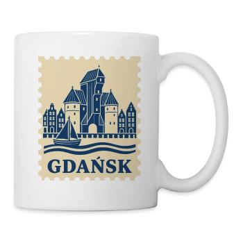 Gdansk Retro-Briefmarke - Tasse - Weiß - Rechts