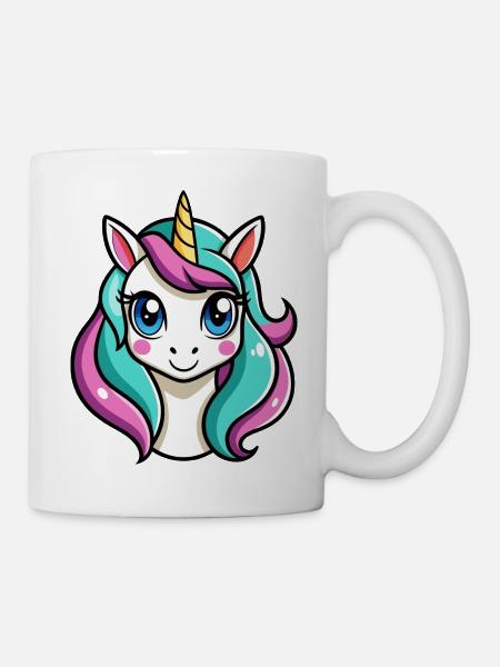 Einhorngesicht - Tasse - Weiß