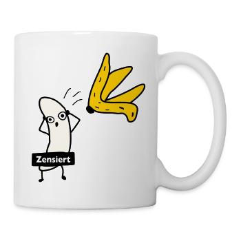 Banane zieht sich aus - Tasse - Weiß - Rechts