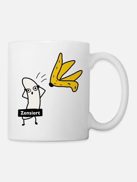 Banane zieht sich aus - Tasse - Weiß