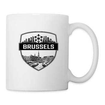 Brüsseler Skyline-Abzeichen - Tasse - Weiß - Rechts