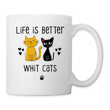Lustiger Katzen Spruch für Katzenliebhaber - Tasse - Weiß - Rechts