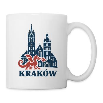 Krakauer Wawel-Drache und St.-Marien-Kirche - Tasse - Weiß - Rechts