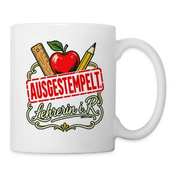 Ausgestempelt Lehrerin im Ruhestand - Tasse - Weiß - Rechts