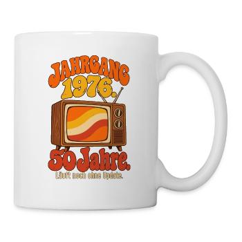 Jahrgang 1976 Läuft ohne Update - Tasse - Weiß - Rechts