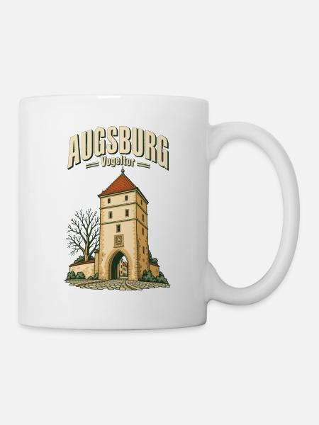 Augsburg Vogeltor - Tasse - Weiß