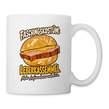 Faschingskostüm Leberkässemmel - Tasse - Weiß - Rechts