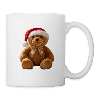 Weihnachts Teddybär mit Santa Hut - Tasse - Weiß - Rechts