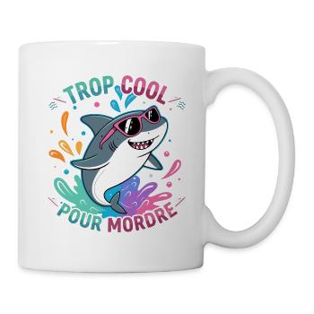 Hai zu cool zum Beißen - Tasse - Weiß - Rechts