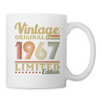 60 Jahre 1967 Vintage Retro Geburtstagsgeschenk - Tasse - Weiß - Rechts