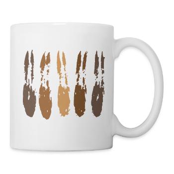 Erdfarben Muster / Pinselstriche - Abstrakt - Tasse - Weiß - Rechts