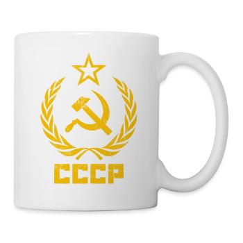 CCCP - UdSSR - Sowjetunion - Russland - Hammer - Tasse - Weiß - Rechts