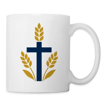 Weizenkreuz mit goldenen Blättern - Tasse - Weiß - Rechts