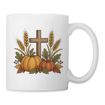 Herbsternte Kreuz Motiv - Tasse - Weiß - Rechts