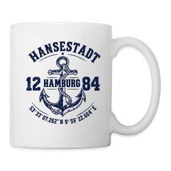 Hansestadt Hamburg - Hamburger Hafen - Alster Elbe - Tasse - Weiß - Rechts