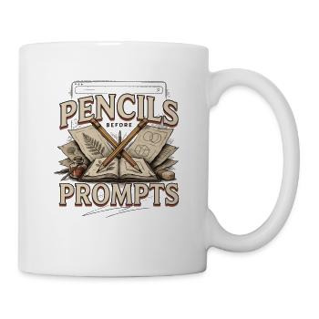 Stop KI Pencils Before Prompts Gegen Ki - Tasse - Weiß - Rechts