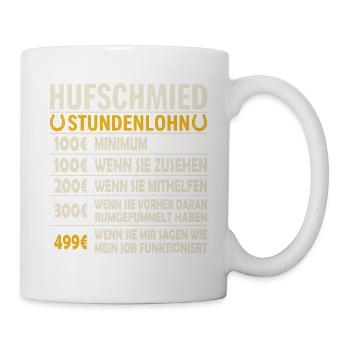 Stundelohn Satire Grafik - Tasse - Weiß - Rechts