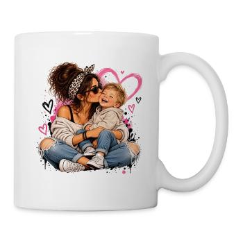Kuscheltier Liebe: Mutter & Kind - Tasse - Weiß - Rechts